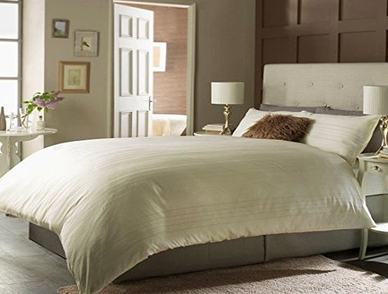 Hachette [hachette] 3PC 300 THREAD COUNT (H/S) [MULTI STRIPES/CREAM] DUVET COVER KING SIZE 100 EGYPTIAN COTTON 300TC amp; PAIR OF PILLOWCASES